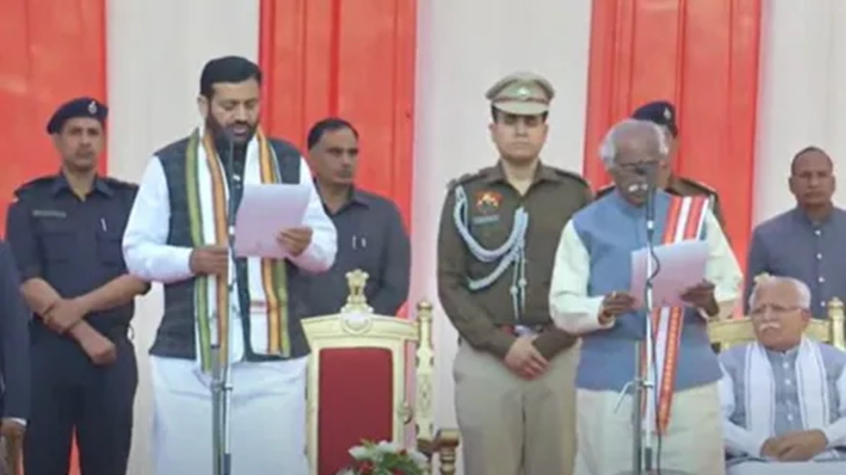 Nayab Singh Saini Sworn In As Haryana S New Chief Minister Amid