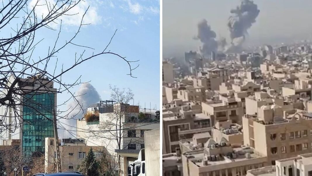 97 (1) Smoke rising over central Tehran after reported Israeli missile strikes
