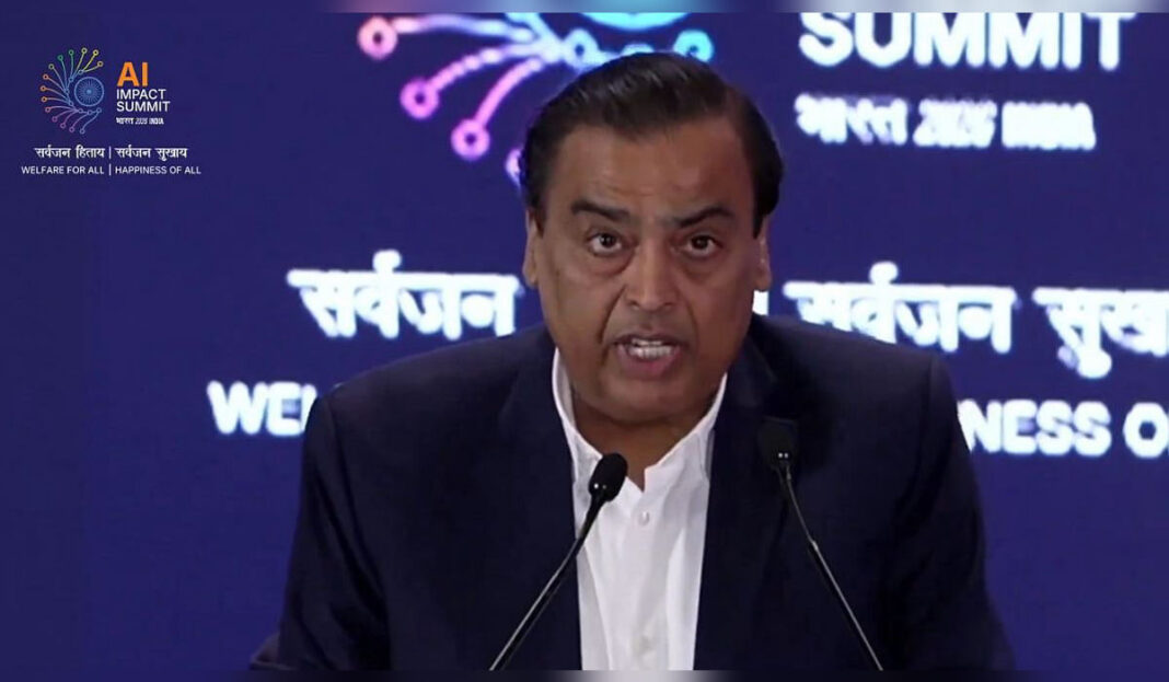 Mukesh Ambani Jio AI vision Global AI Impact Summit 2026 New Delhi