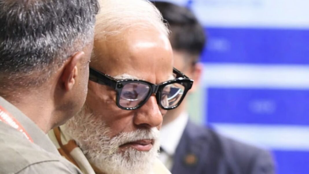 modi Prime Minister Narendra Modi tries Sarvam Kaze AI smart glasses