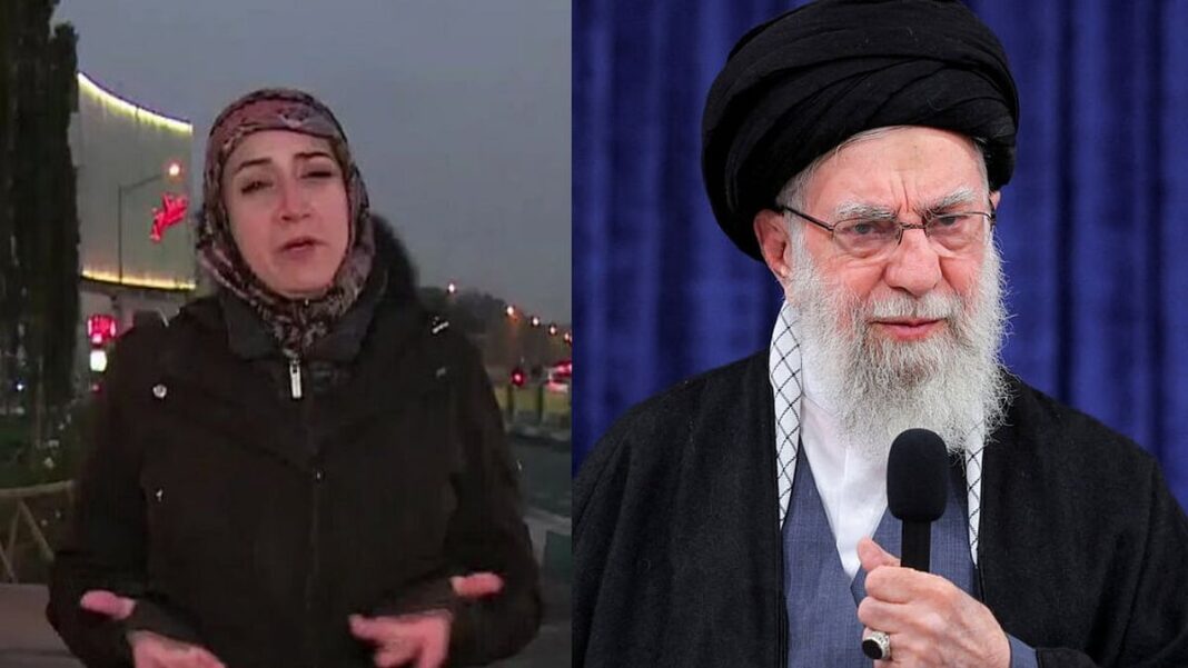Iran Press TV anchor Maryam Azarchehr emotional Khamenei death announcement 2026