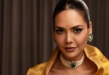 Esha Gupta Returns to India After UAE Airport Shutdown Amid US–Iran Tensions Esha Gupta at airport during UAE travel disruption