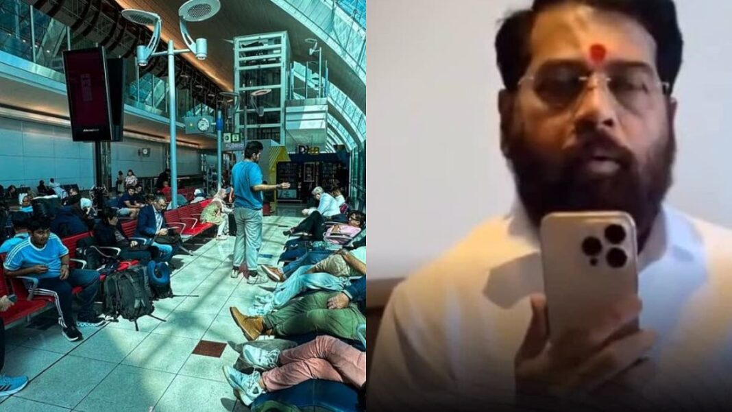 Eknath Shinde on video call with stranded Maharashtra tourists in Dubai