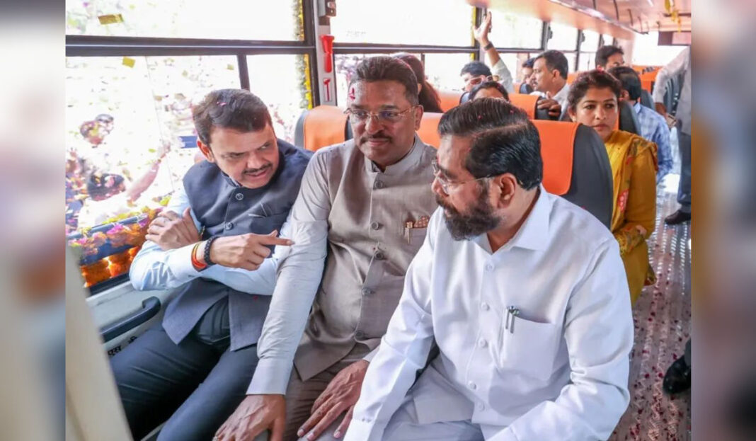 Rajmata Jijau smart bus launched in Mumbai with officials at inauguration
