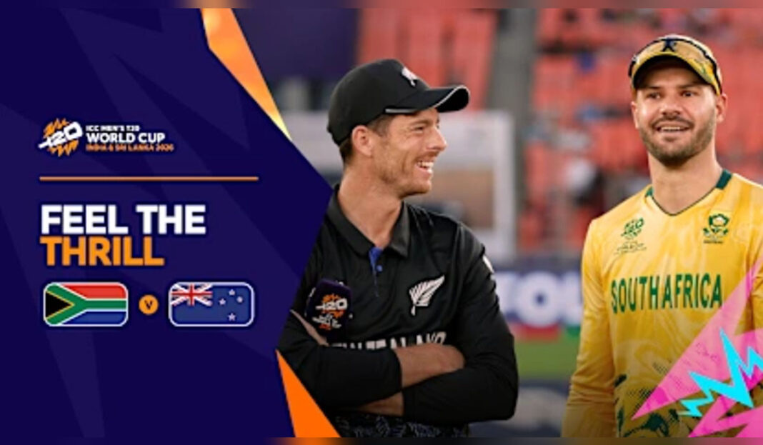 new zealand opener finn allen celebrates after scoring a record century against south africa during the t20 world cup 2026 semifinal at eden gardens in kolkata