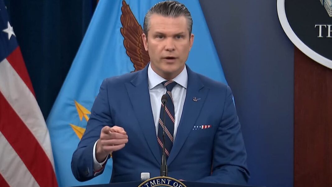 US Defence Secretary Pete Hegseth briefing on intensified military strikes against Iran