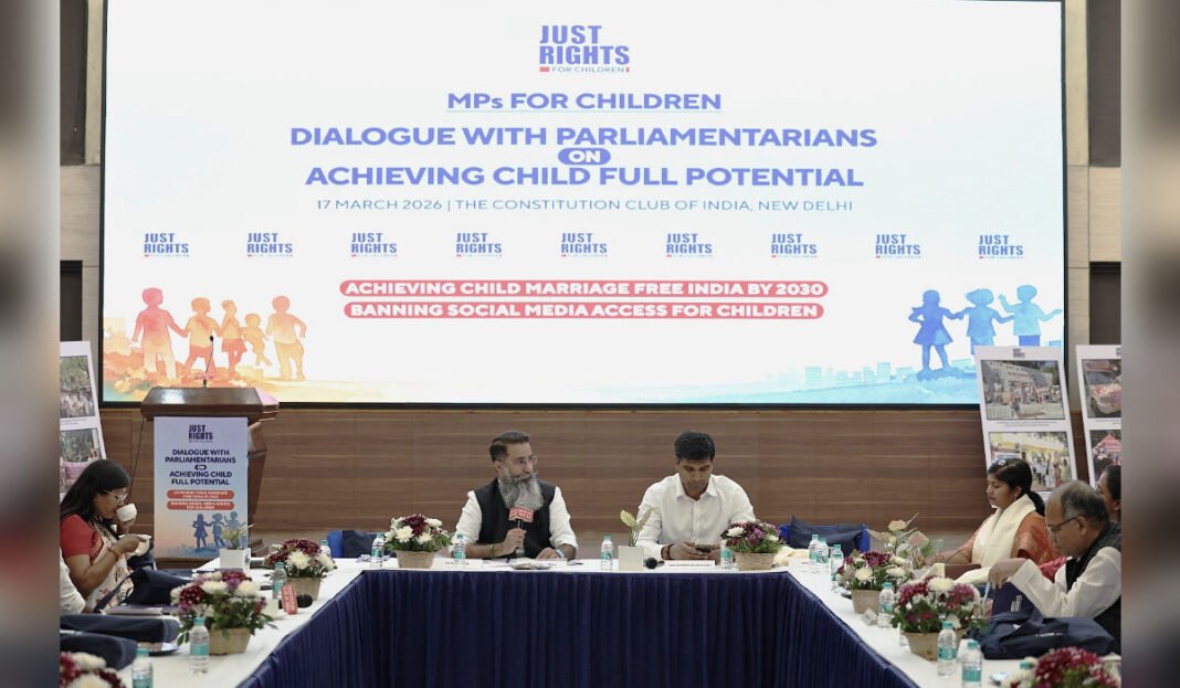 MPs and officials during MPs for Children dialogue on ending child marriage at Constitution Club of India in New Delhi