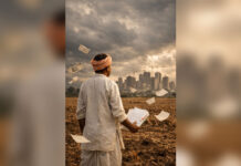 Farm Loan Waivers: Relief or Political Illusion? Inside India’s Agrarian Crisis Indian farmer holding loan papers in a dry field, symbolising debt crisis and impact of farm loan waivers in India