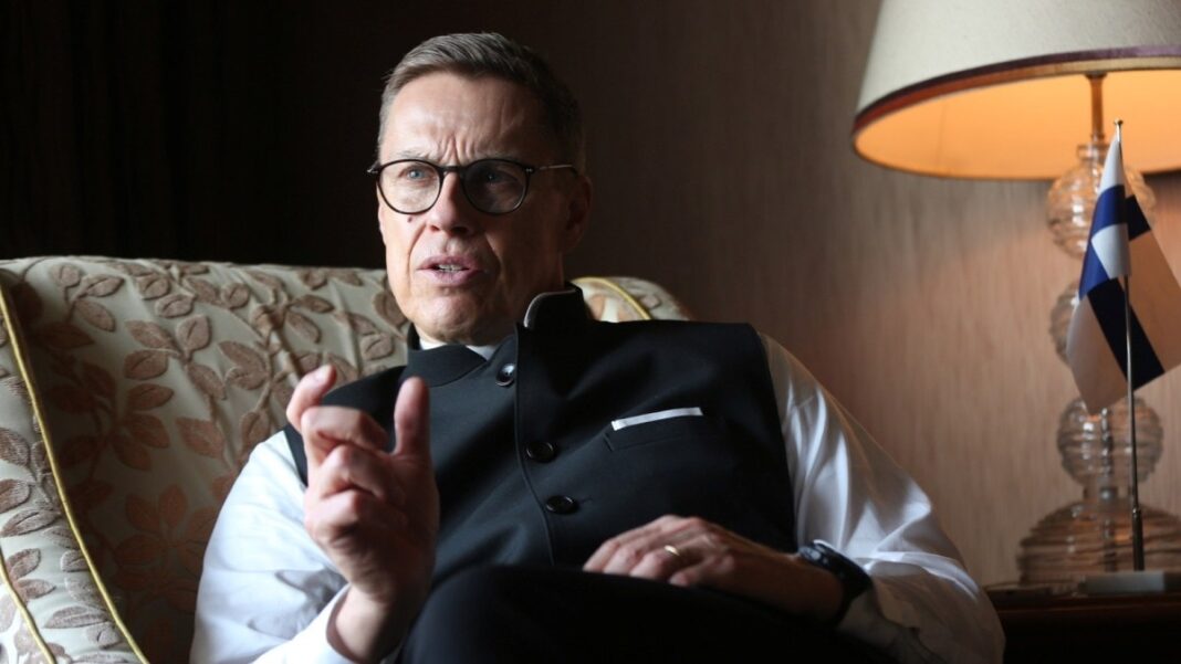 Finland President Alexander Stubb during his visit to Mumbai speaking about Russian oil imports