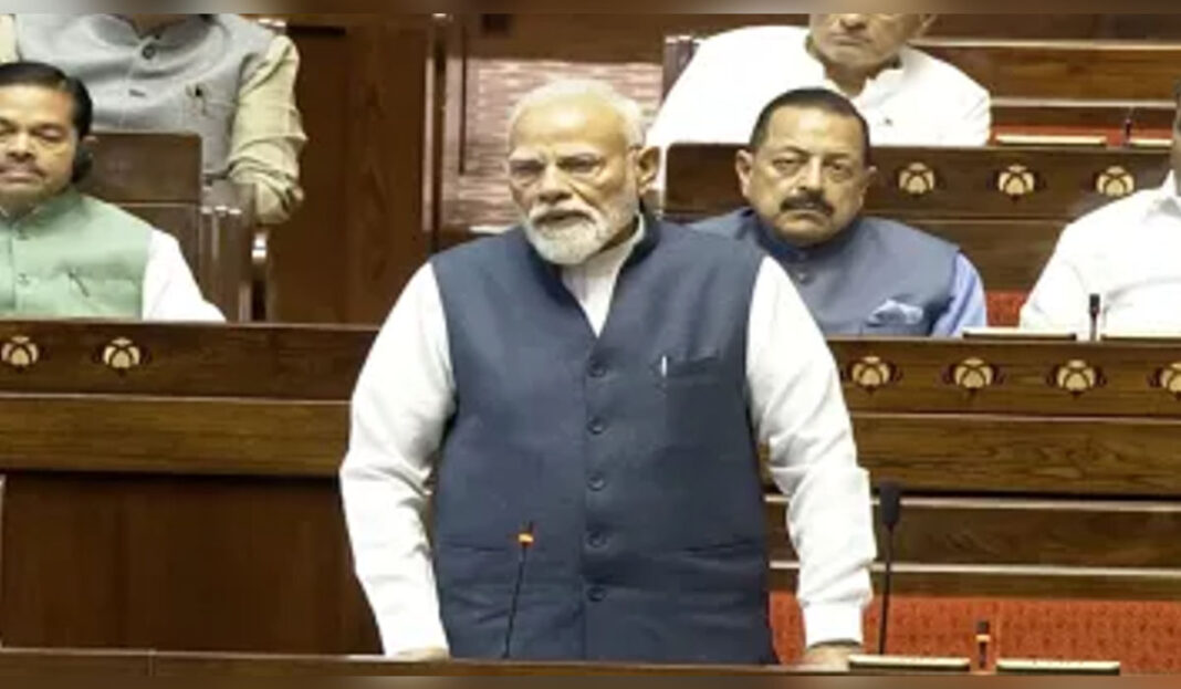Narendra Modi Rajya Sabha farewell session retiring members tribute 2026