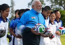 PM Modi Plays Football With Children In Gangtok, Unveils ₹4,000 Crore Mega Projects In Sikkim Prime Minister Narendra Modi playing football with children during his visit to Gangtok, Sikkim