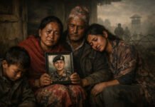 Nepali Nationals Held in Ukraine: Dr Sandesh Lamsal Foundation Demands Urgent Diplomatic Action Distressed Nepali family holding photograph of young man believed to be held captive in Ukraine amid war crisis