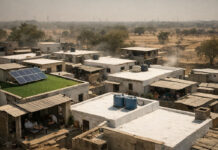 Maharashtra Moves to Mainstream Heat-Resilient Housing in 15 High-Risk Districts Government officials reviewing housing plans and heat maps under Maharashtra’s climate-resilient housing policy framework