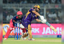 KKR Break the Silence: Grit, Spin, and Rinku Script First Win of IPL 2026 Rinku Singh plays an attacking shot during KKR vs Rajasthan Royals match in IPL 2026 at Eden Gardens