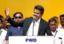 “Fresh Blow to AIADMK”: Three MLAs Quit Party, Join Vijay-Led TVK Amid Growing Rift Tamil Nadu Chief Minister Vijay addressing supporters after taking oath