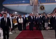 Donald Trump Lands In Beijing For High-Stakes Xi Summit Amid Global Focus On US-China Relations Donald Trump arriving in Beijing during an official state visit to meet Xi Jinping.