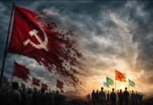 Defeat Pushes Kerala CPI(M) to an Inflection Point; Bengal-Like Melt-Away Unlikely Illustration depicting ideological and organisational crisis within Kerala CPI(M) after major election defeat.