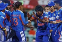 India Name Squad as Women’s T20 World Cup 2026 Prepares for Its Biggest Stage Yet in UK India women’s cricket team celebrating a wicket during a T20 match ahead of the ICC Women’s T20 World Cup 2026