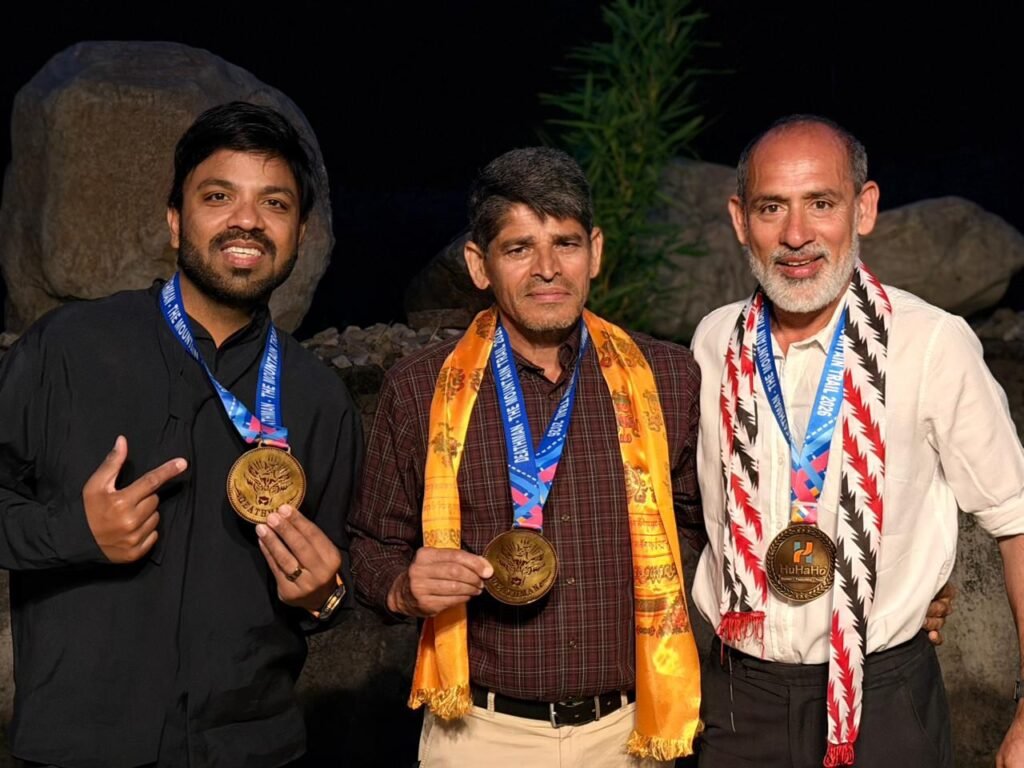 Deepak Gupta with fellow endurance athletes after completing the Deathman Series race