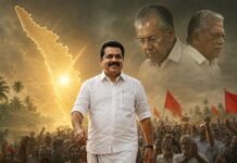 Satheesan’s Wider Acceptability Clinches Kerala Leadership Question Illustration showing V. D. Satheesan emerging as Kerala Chief Minister after Congress leadership contest.
