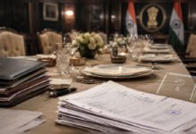 THE ₹52 LAKH LUNCH NOBODY EXPLAINED Luxury conference catering setup representing questions over public money spent on AI4Agri event hospitality