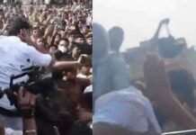 Viral Video from Jaipur Protest: CJP Founder Abhijeet Dipke Allegedly Slapped During Rally, Brief Chaos Erupts CJP founder Abhijeet Dipke addressing supporters at a protest in Jaipur before the alleged assault