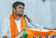 K. Annamalai Set for Major Political Move Amid Reports of BJP Exit Former Tamil Nadu BJP president K Annamalai during a public event