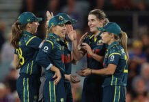 Australia Cruises into Yet Another Women’s T20 World Cup Final with Dominant Win Over West Indies Australia women's cricketers celebrate after defeating West Indies to reach the ICC Women's T20 World Cup final.