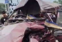 West Bengal Train Tragedy: 2 Students Among 3 Dead After Passenger Train Hits School Van in Murshidabad Damaged school van after passenger train collision in Murshidabad