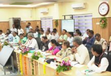 Marathwada MPs Unite to Demand Separate Railway Division at SCR Meeting Marathwada MPs and South Central Railway officials during the parliamentary consultative committee meeting in Nanded discussing the proposal for a separate railway division.