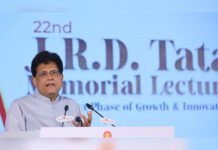 Piyush Goyal Calls on Indian Industry to Invest in R&D, Deep Tech and Global Quality Piyush Goyal addressing ASSOCHAM’s 22nd J.R.D. Tata Memorial Lecture in Mumbai