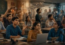 Why Young Indians Feel Unheard: The Silent Gap Between Empowerment and Experience Young Indian students and young professionals attempting to express their views in classrooms, workplaces and social spaces, symbolising the challenge of youth voices being heard in contemporary India.