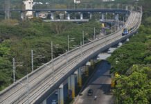 MMRDA Metro Network Crosses 300 Million Passenger Journeys, Reflecting Rising Public Shift Towards Mass Transit A Mumbai Metro train operating on the MMRDA metro network, which has crossed the milestone of 300 million passenger journeys.