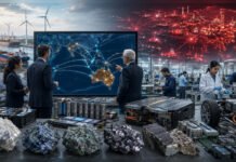 Critical Minerals Are Becoming the New Currency of Indo-Pacific Strategy Editorial illustration showing India–Australia cooperation in critical minerals, battery manufacturing, renewable energy and China-resilient Indo-Pacific supply chains.
