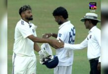 India’s Colombo chase reveals more than a warm-up win: Gill’s men find rhythm, depth and selection clues before Galle Indian and Sri Lankan cricketers shake hands after the three-day warm-up match in Colombo ahead of the Galle Test.