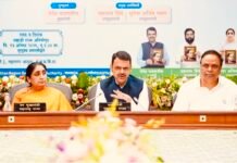 Fadnavis Takes Centre Stage at MMRDA Infrastructure Push as Chairman Eknath Shinde Stays Away Maharashtra Chief Minister Devendra Fadnavis with Deputy Chief Minister Sunetra Pawar and Ashish Shelar at the MMRDA infrastructure programme in Mumbai on August 13, 2026.