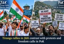 Tiranga rallies in J&K contrast with protests and freedom calls in PoK Tiranga rally in Jammu and Kashmir ahead of Independence Day 2026