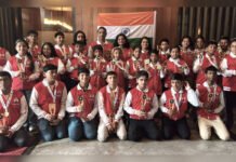 India Wins 46 Awards at AIAMA World Abacus and Mental Math Championship Indian students display trophies and medals won at the AIAMA World Abacus and Mental Math Championship