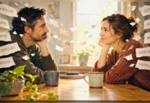 When Labels Fall Away Representational illustration of two adults looking at each other as labels such as difficult, aggressive, negative, judgemental and controlling fall away between them