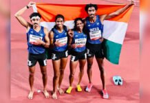 India’s Asian Games Test: The Medals Are Coming, But the Golds Must Follow India’s mixed 4x400m relay team celebrates with the national flag after winning silver at the Aichi-Nagoya Asian Games 2026