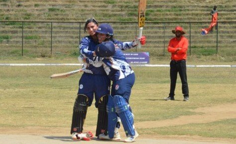 A batter plays a shot during the Chinar Women’s Premier League 2026 in Baramulla.
